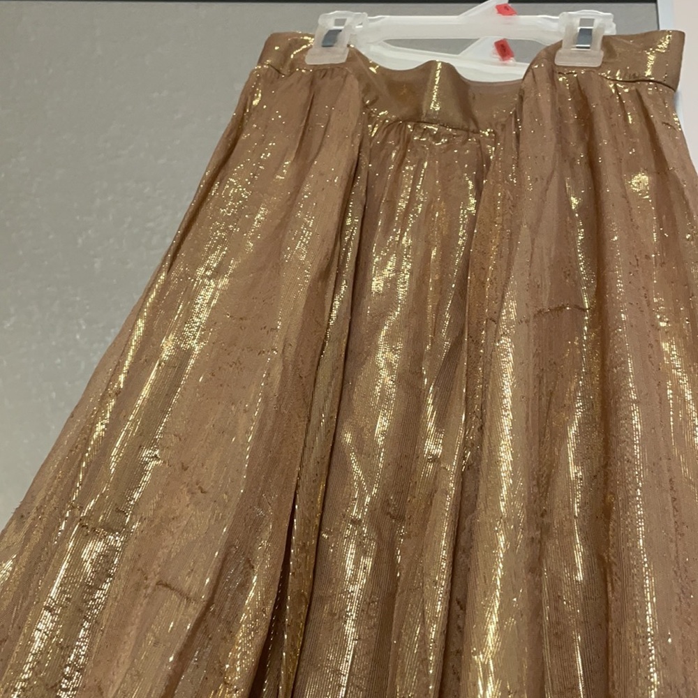 Kate Spade Metallic gold midi skirt - Picture 2 of 5